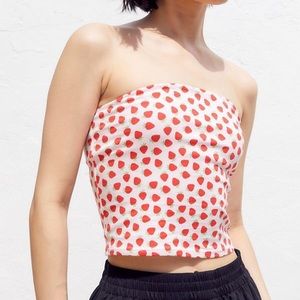 UO Strawberry Print Tube Top